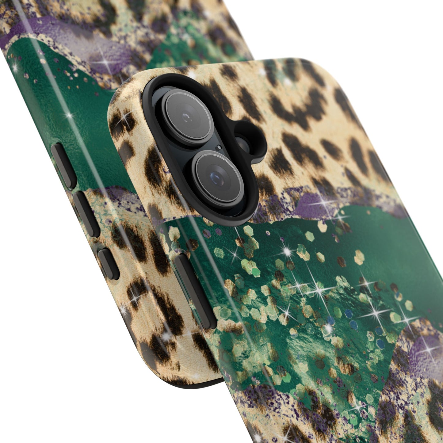 Emerald Glitter Leopard Print - iPhone Series Case