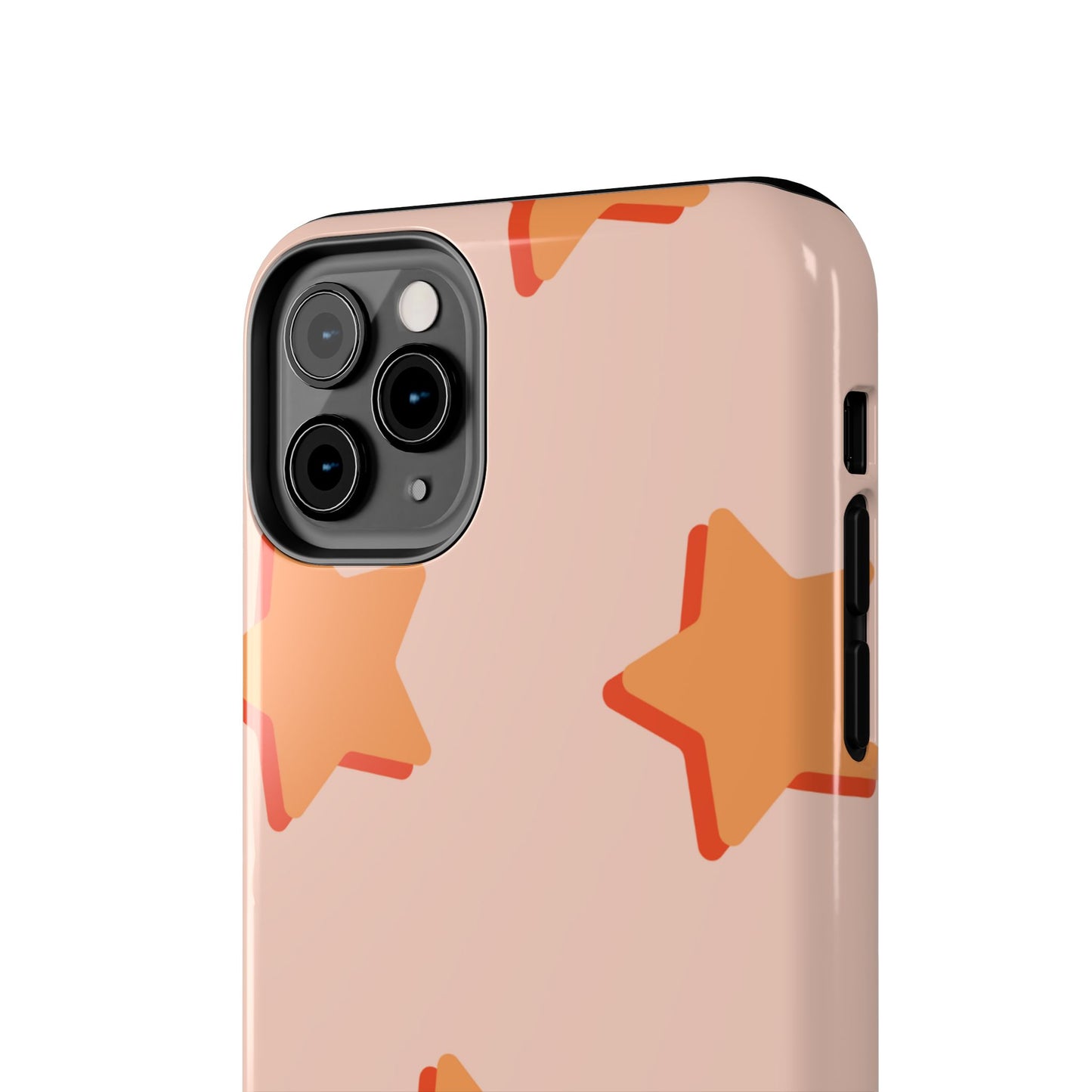 Retro Orange Stars iPhone Case – Shock-Resistant, Smooth Matte Finish, Dual-Layer Design