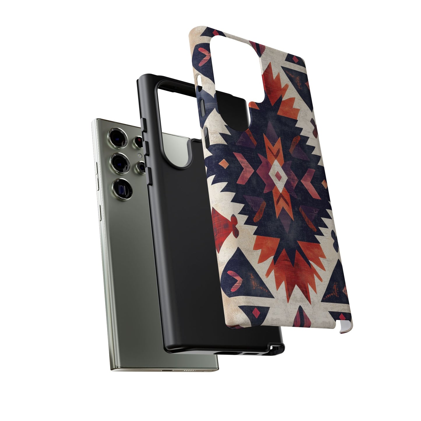 Boho Tribal Starburst Tough Samsung Galaxy  Case – Vibrant Geometric Design, Dual-Layer Protection