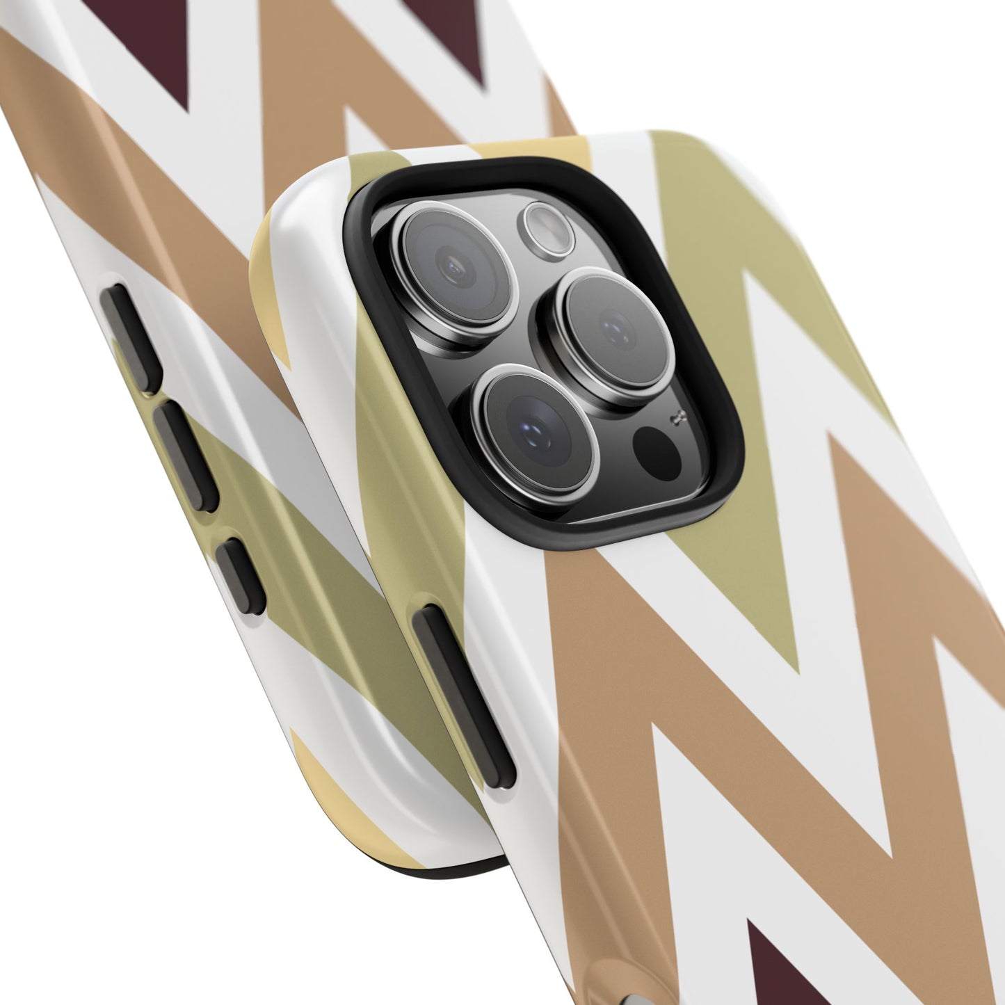 Earthy Chevron iPhone Case – Boho-Inspired Design with Dual-Layer Protection