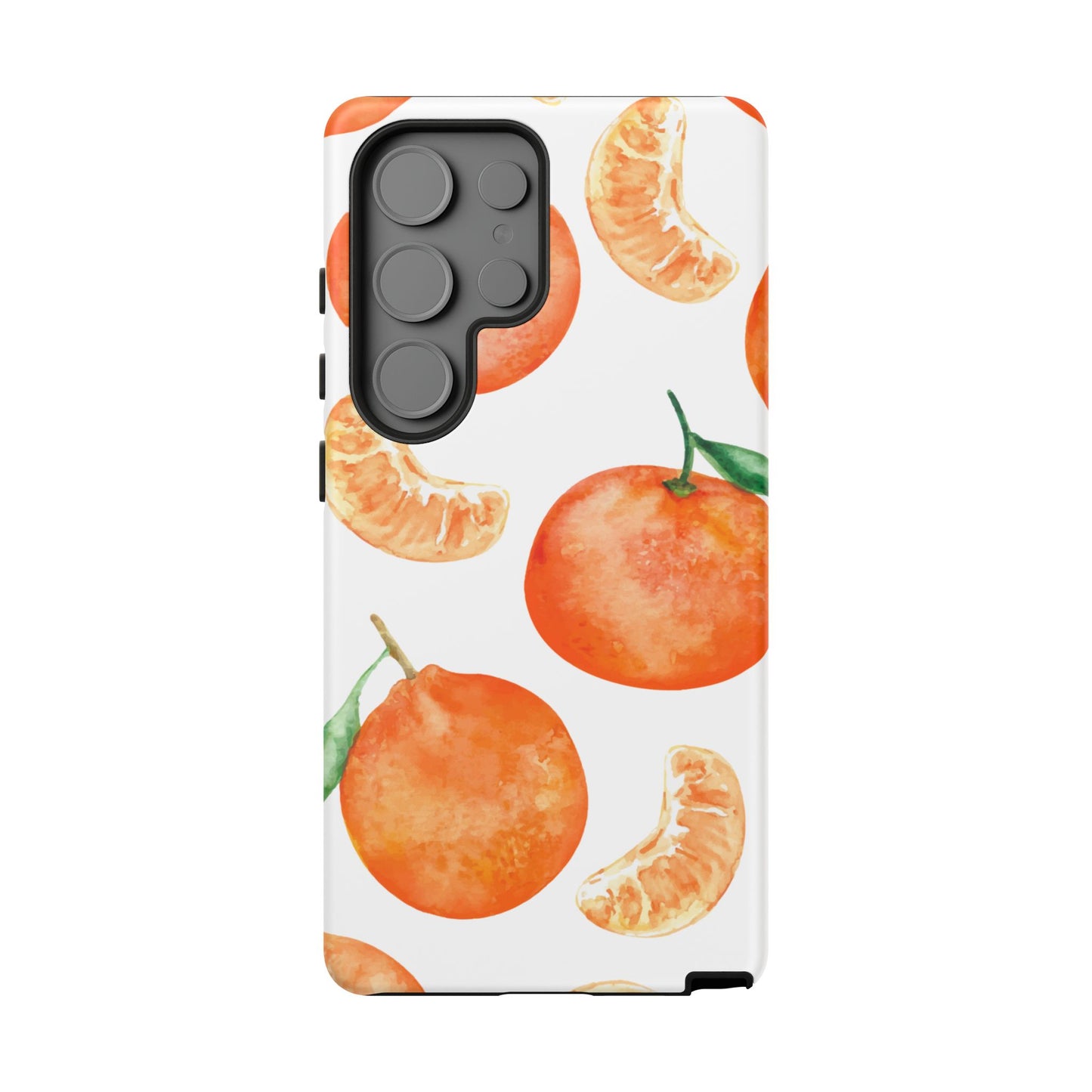 Tangerine Dreams Tough Samsung Galaxy Case – Watercolor Orange Design, Shockproof Dual Protection