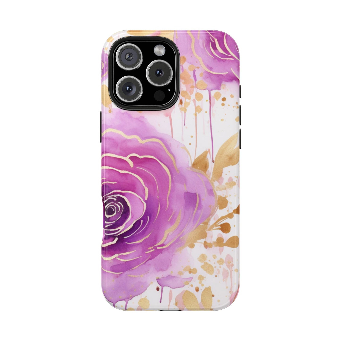 Radiant Purple & Gold Floral - iPhone Series Case