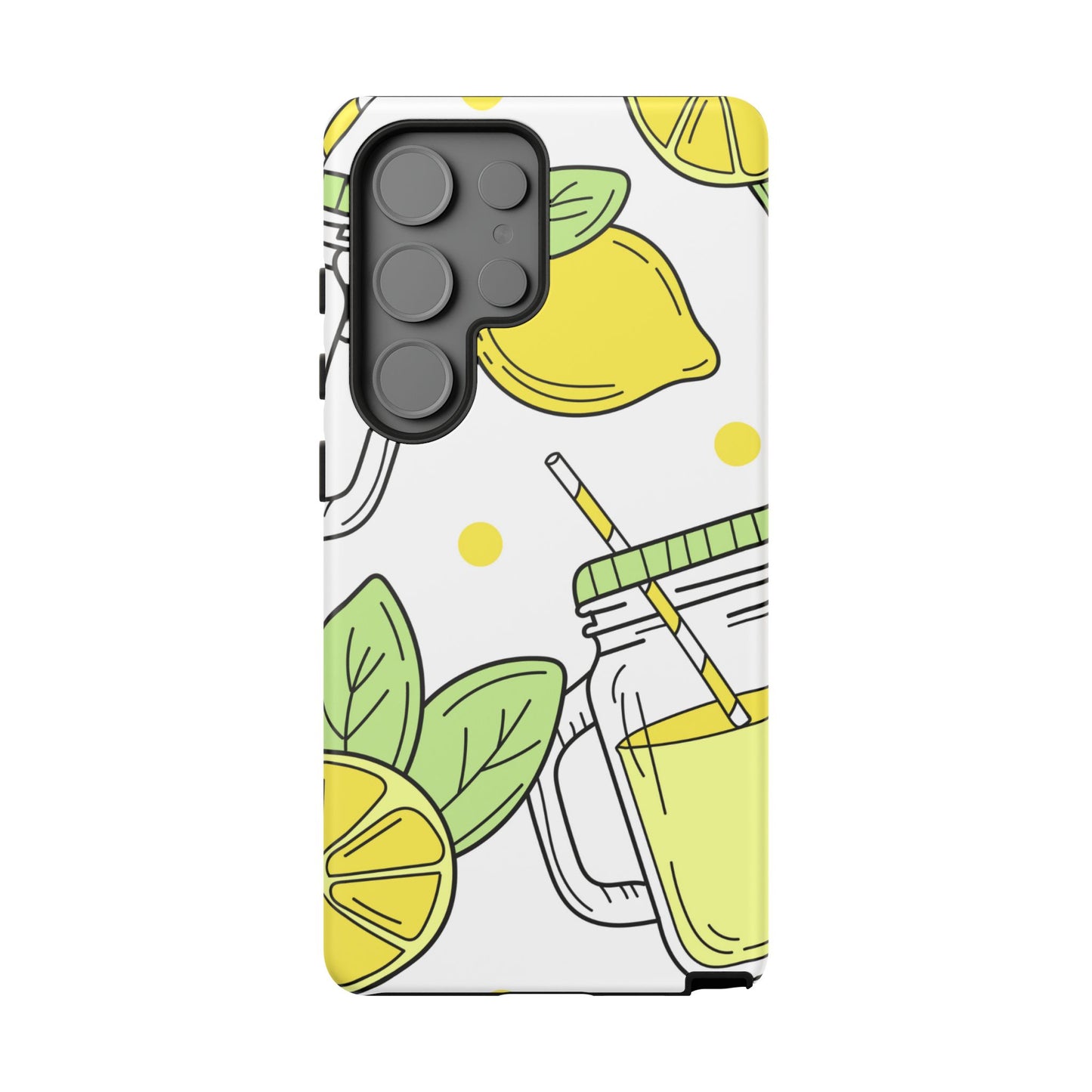 Lemonade Love Tough Samsung Galaxy Case – Fun Lemon Mason Jar Design, Dual-Layer Protection
