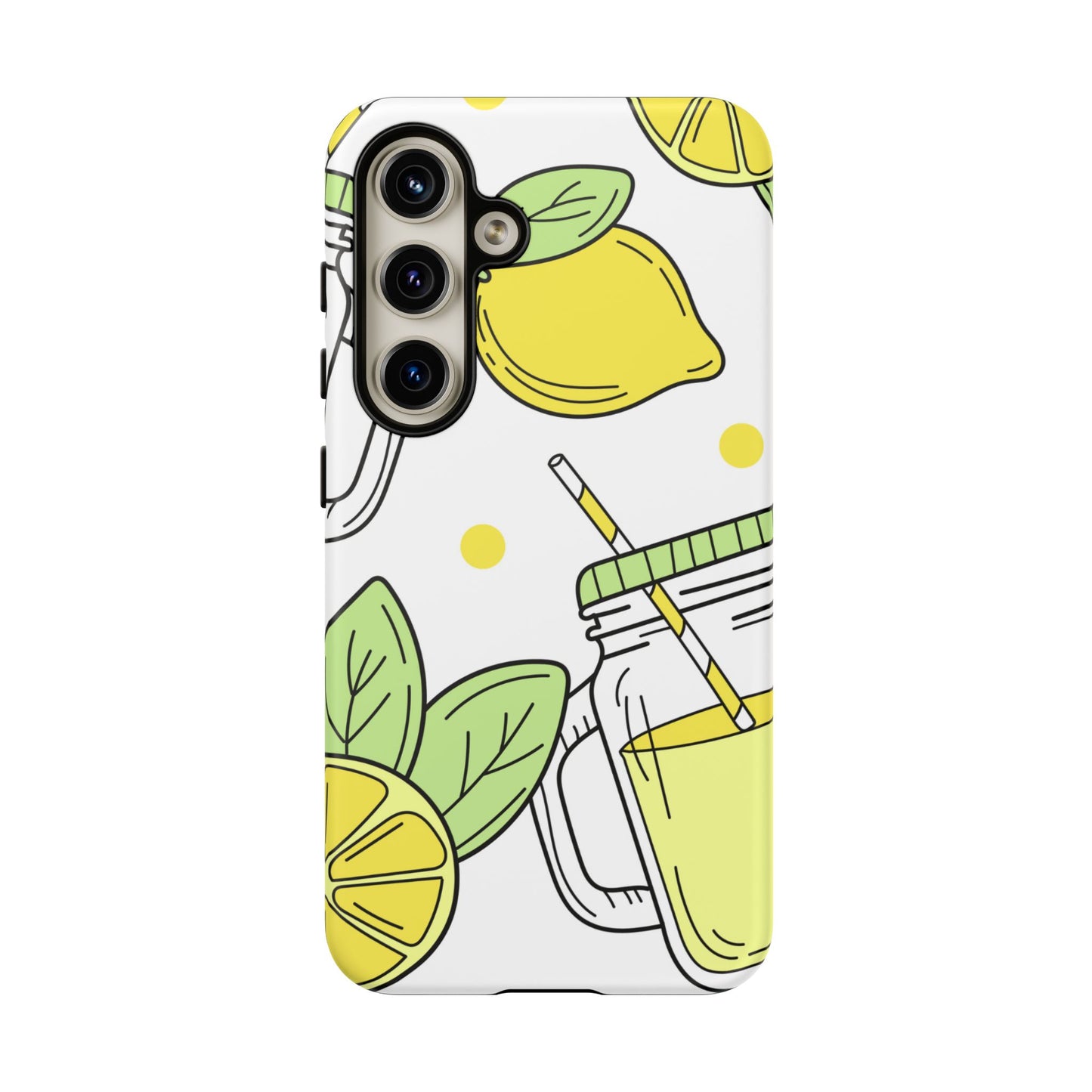 Lemonade Love Tough Samsung Galaxy Case – Fun Lemon Mason Jar Design, Dual-Layer Protection