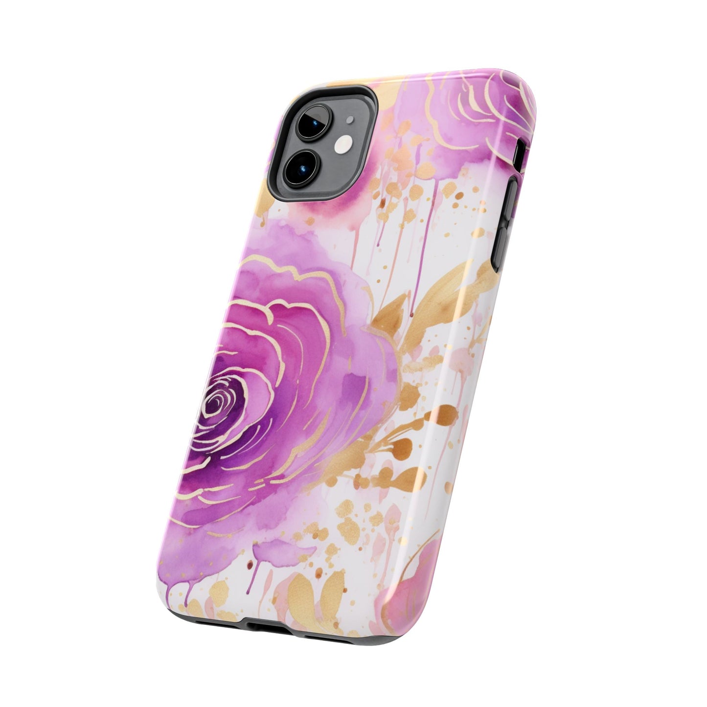 Radiant Purple & Gold Floral - iPhone Series Case