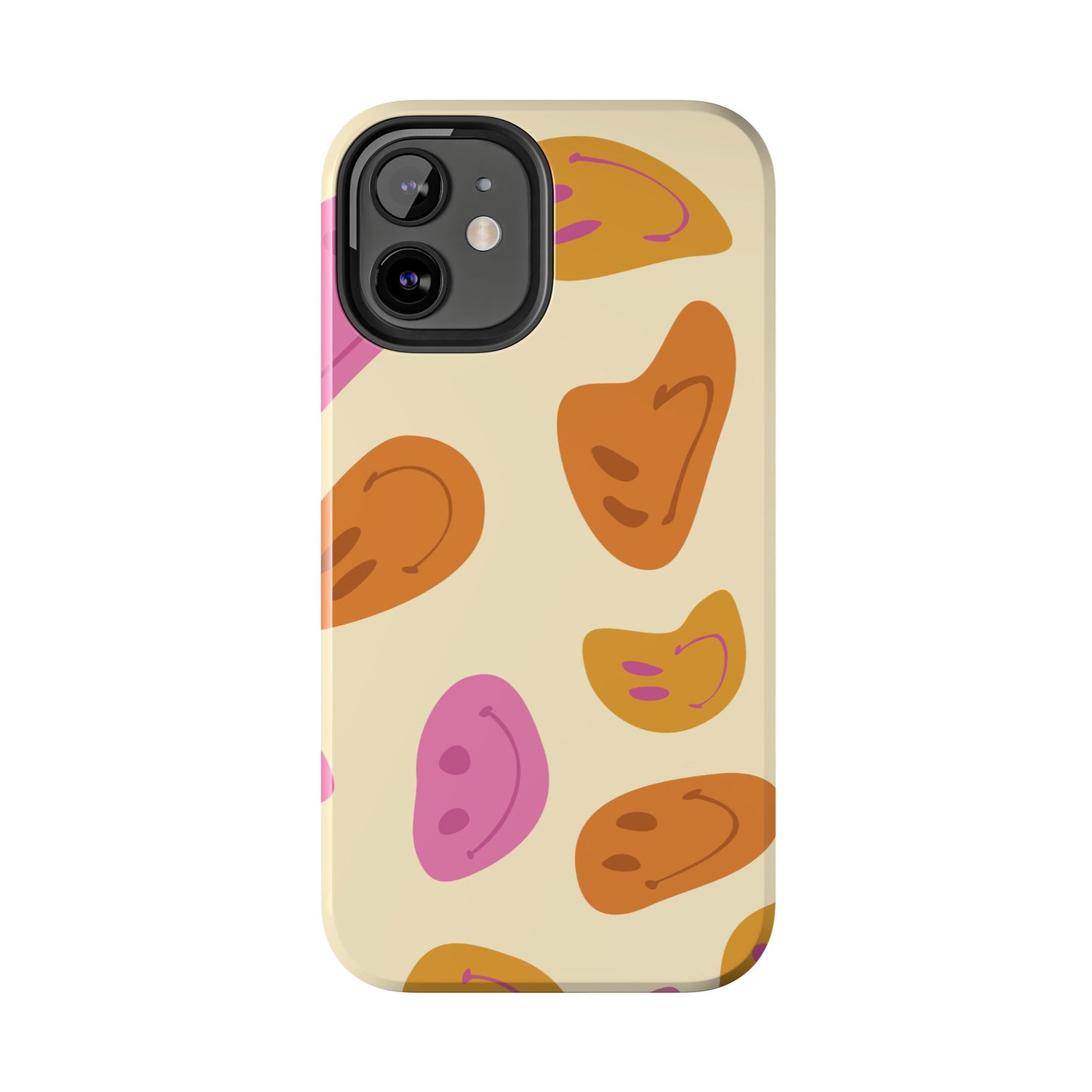 Retro Smiley Faces iPhone Case – Shockproof, Matte Finish, Dual-Layer Protection