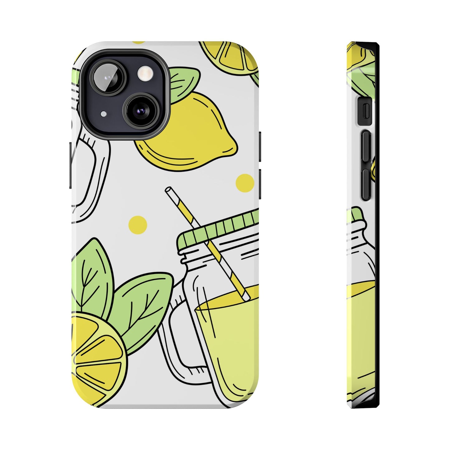 Lemonade Love Tough iPhone Case – Fun Lemon Mason Jar Design, Dual - Layer Protection - BOGO Cases