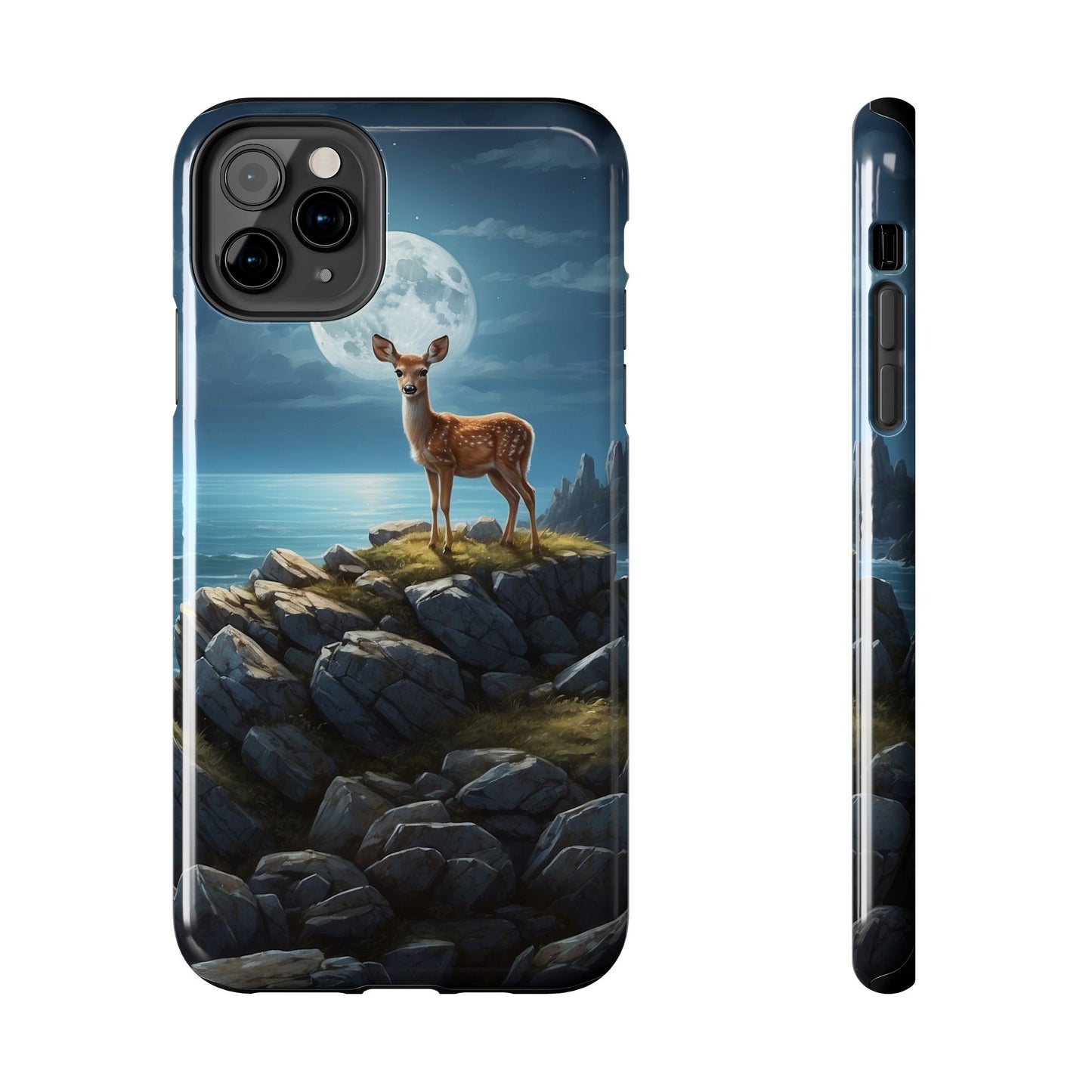 Enchanted Fawn Under the Moonlit Sky iPhone Case