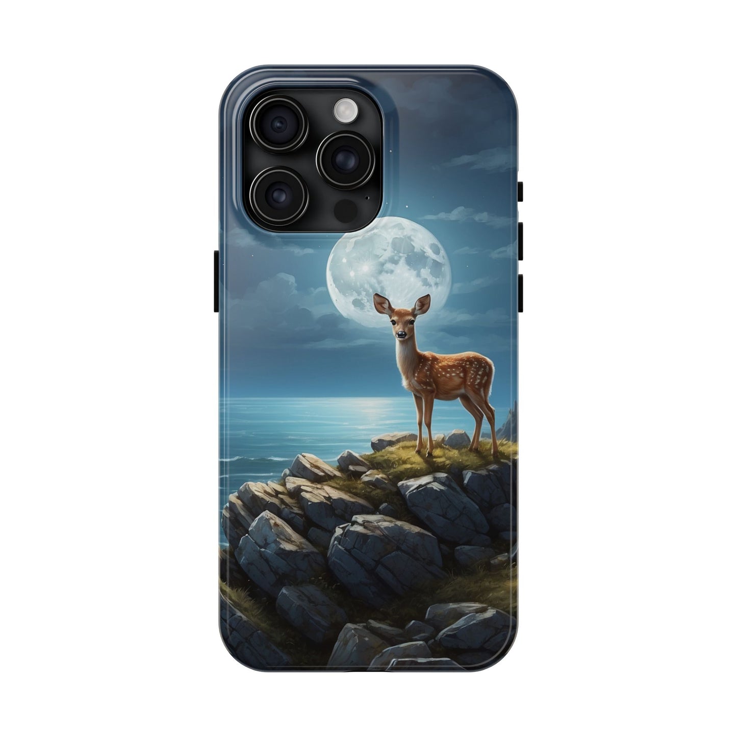 Enchanted Fawn Under the Moonlit Sky iPhone Case