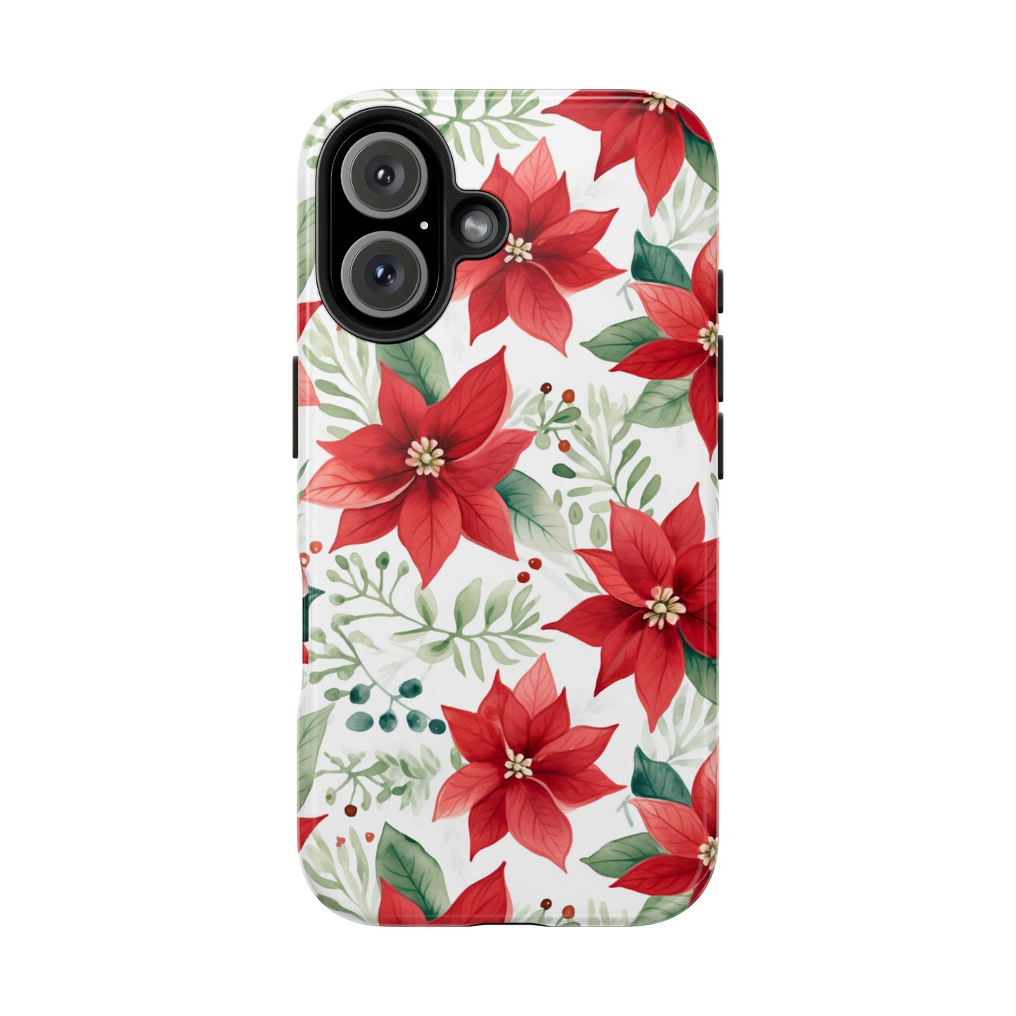Festive Poinsettia Holiday Pattern – iPhone Series Case