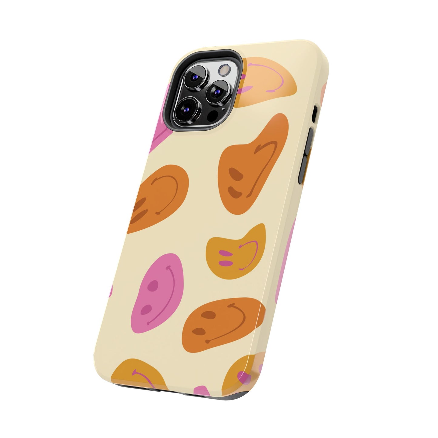 Retro Smiley Faces iPhone Case – Shockproof, Matte Finish, Dual-Layer Protection