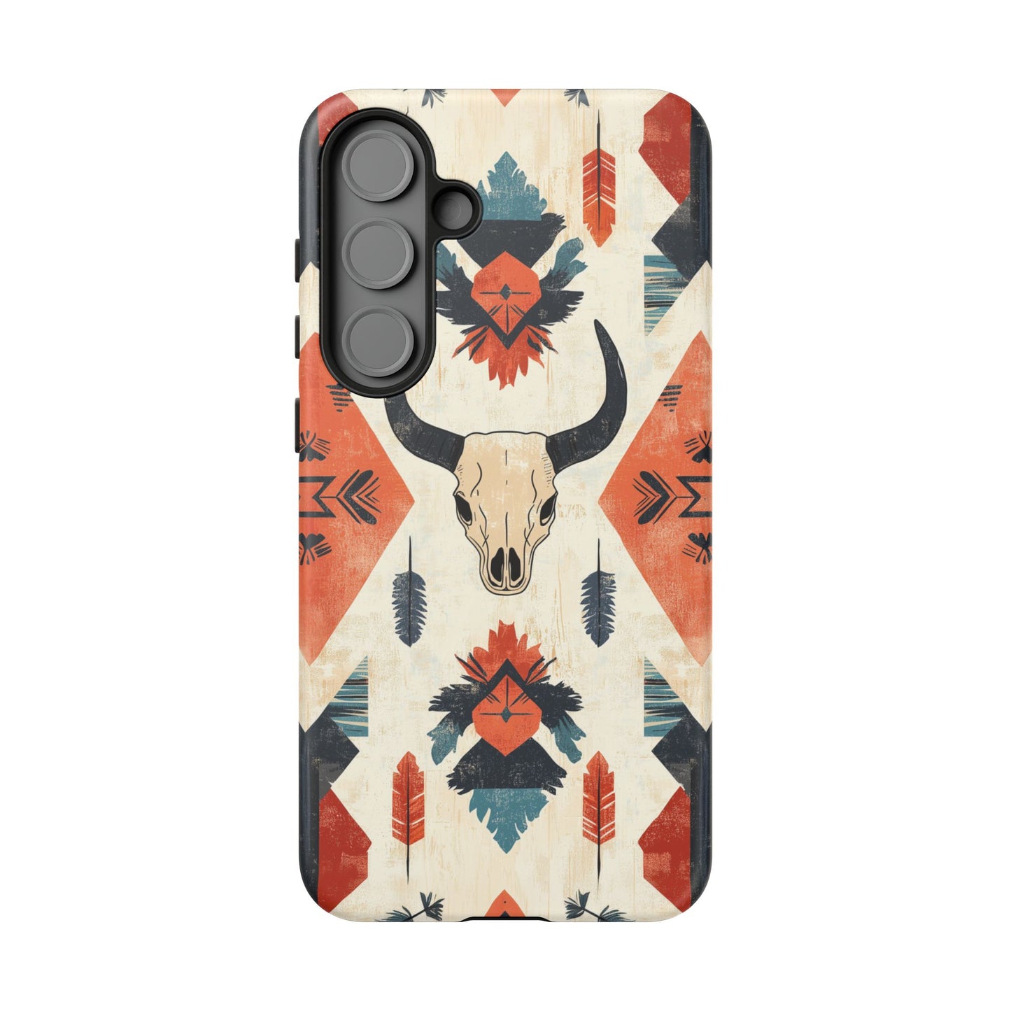 Southwestern Boho Skull Tough Samsung Galaxy Case – Durable Matte Finish, Dual-Layer Protection