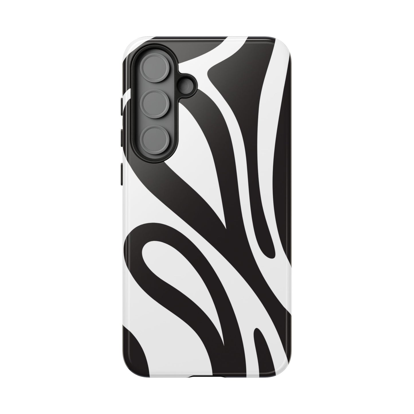 Modern Black and White Abstract Tough Samsung Galaxy Case – Bold Graphic Pattern with Dual-Layer Protection