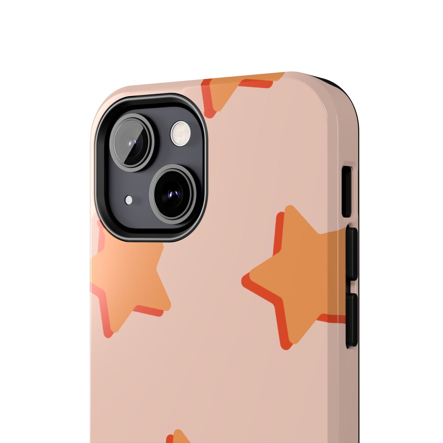 Retro Orange Stars iPhone Case – Shock-Resistant, Smooth Matte Finish, Dual-Layer Design