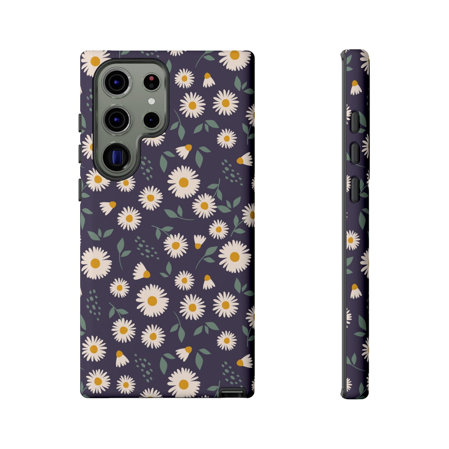 Midnight Daisy Samsung Galaxy Case – Dark Navy Floral Design, Slim and Protective
