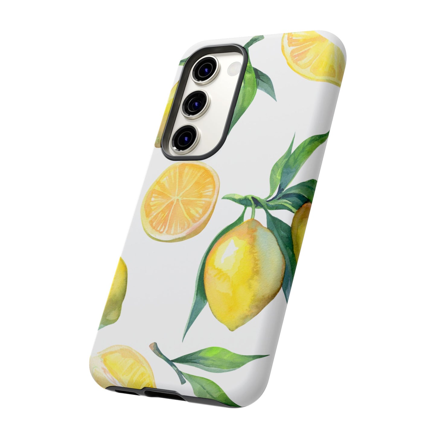 Lemon Grove Watercolor Tough Samsung Galaxy  Case – Fresh Citrus Design, Dual-Layer Protection