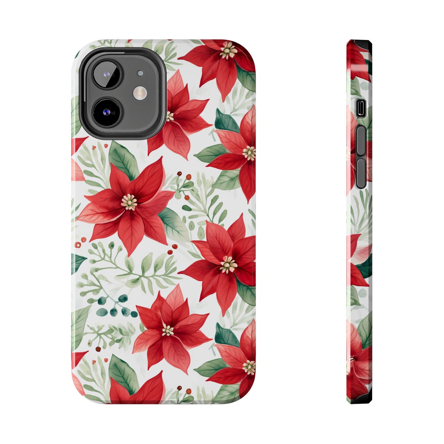 Festive Poinsettia Holiday Pattern – iPhone Series Case