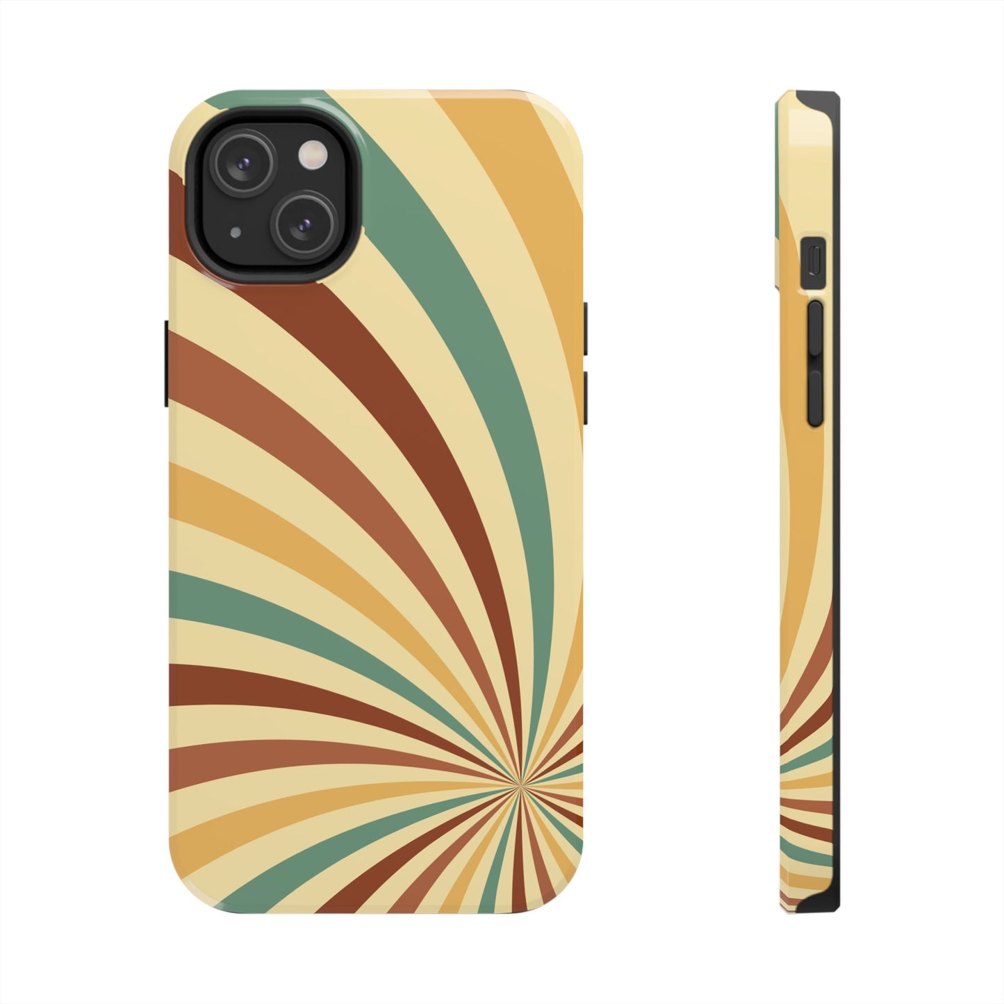 Earthy Retro Swirl iPhone Case – Dual-Layer Protection with 70s-Inspired Earth Tones