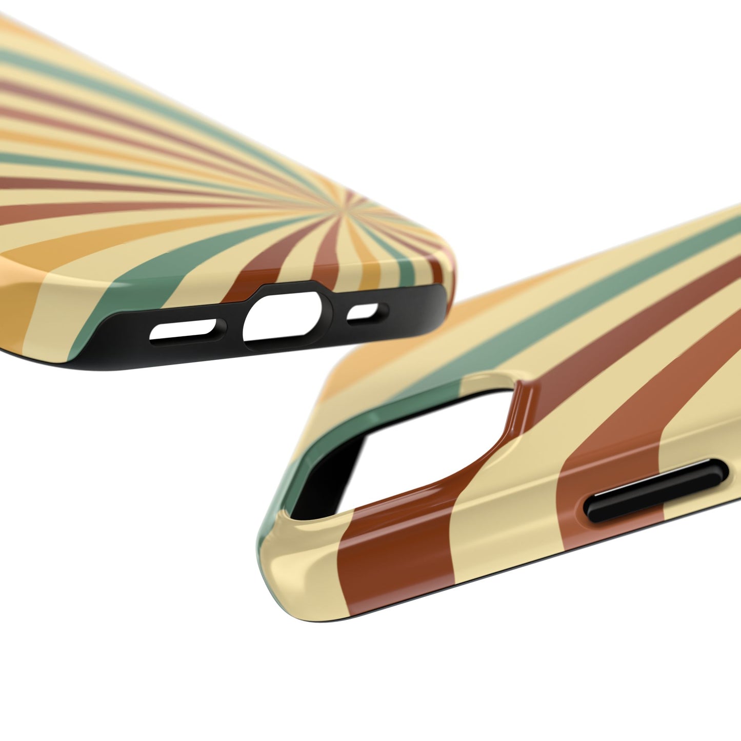 Earthy Retro Swirl iPhone Case – Dual-Layer Protection with 70s-Inspired Earth Tones