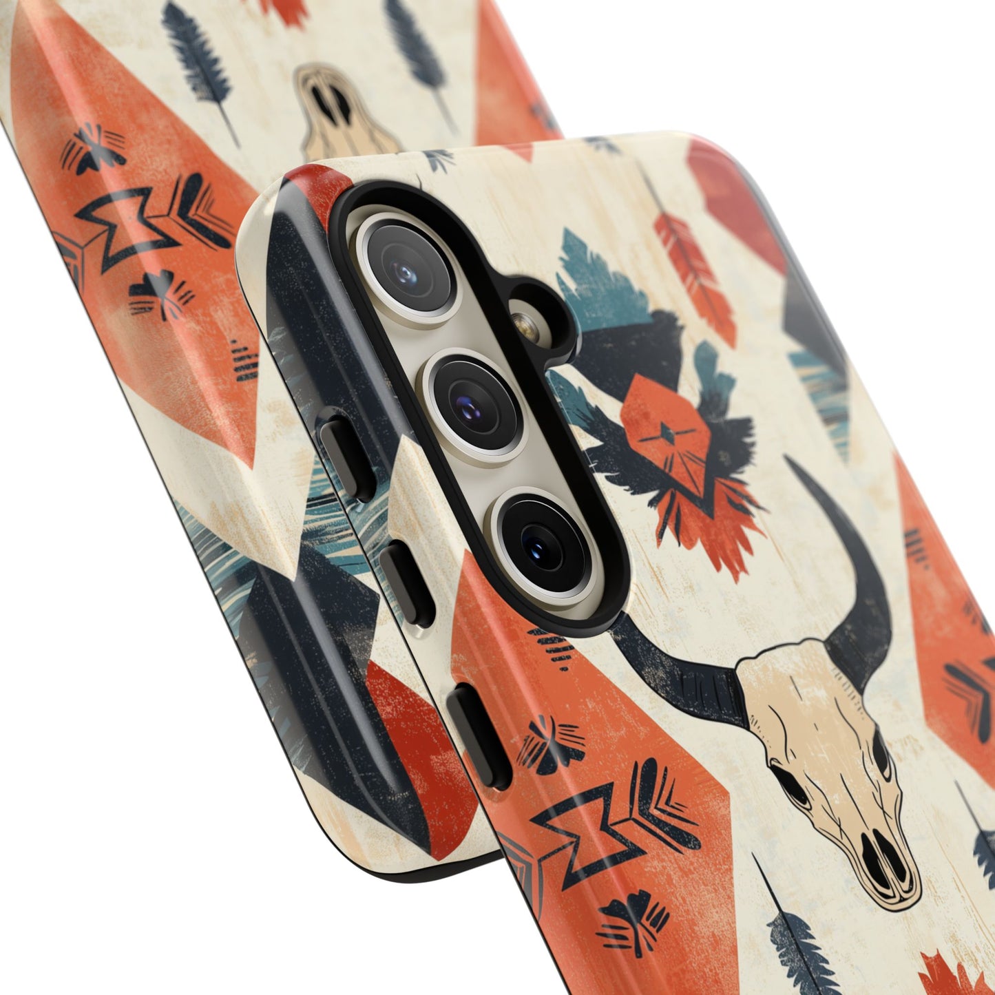 Southwestern Boho Skull Tough Samsung Galaxy Case – Durable Matte Finish, Dual-Layer Protection