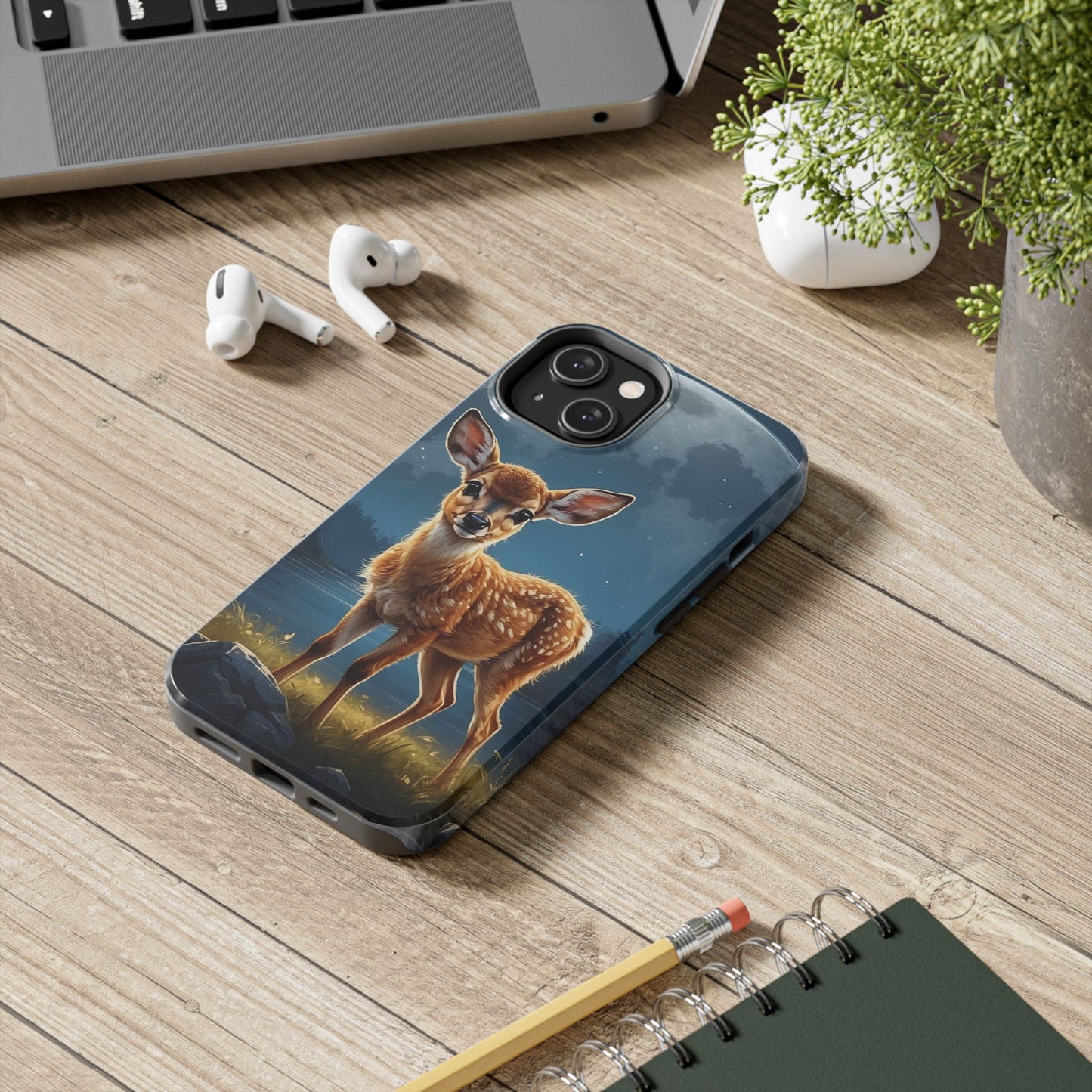 iPhone Case – Enchanted Fawn Under the Moonlit Sky