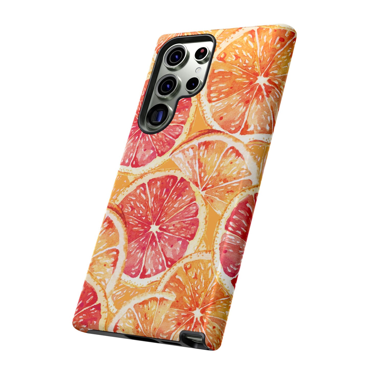 Watercolor Citrus Splash Tough Samsung Galaxy Case – Vibrant Fruit Print, Shock-Resistant Design