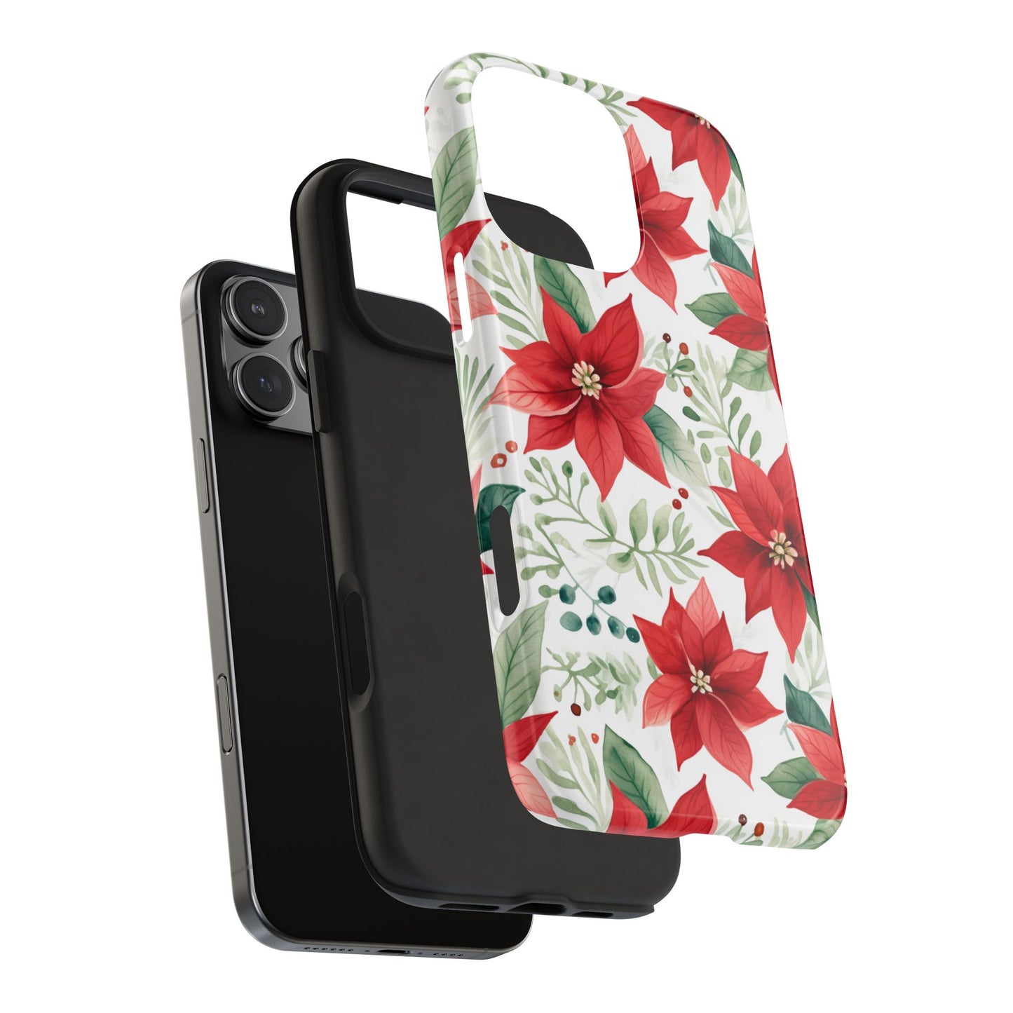 Festive Poinsettia Holiday Pattern – iPhone Series Case