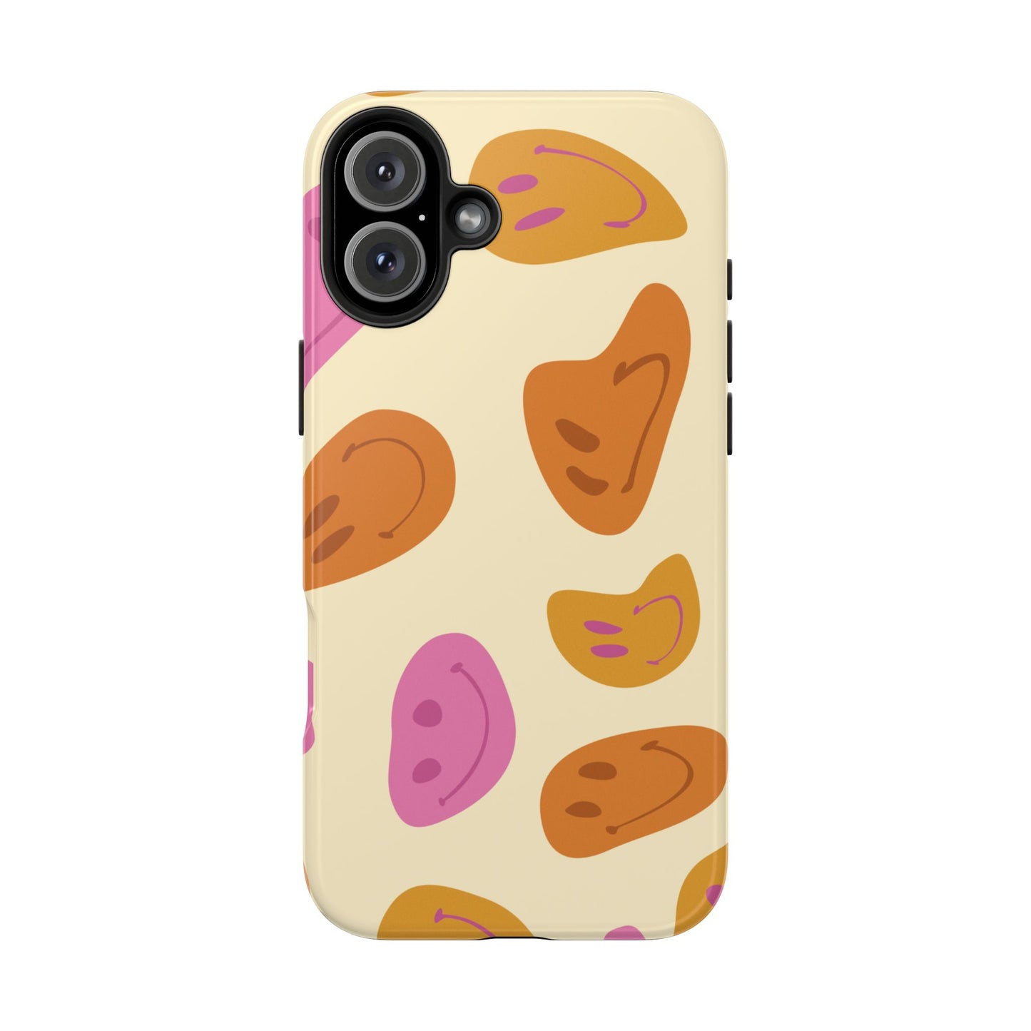 Retro Smiley Faces iPhone Case – Shockproof, Matte Finish, Dual-Layer Protection