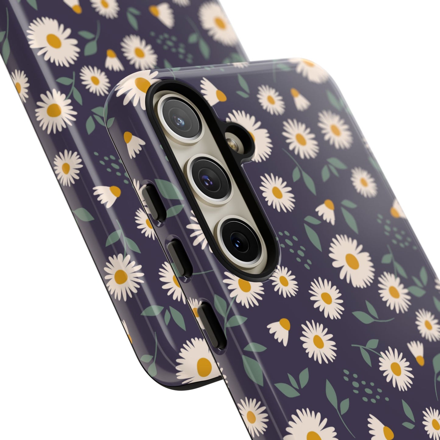 Midnight Daisy Samsung Galaxy Case – Dark Navy Floral Design, Slim and Protective
