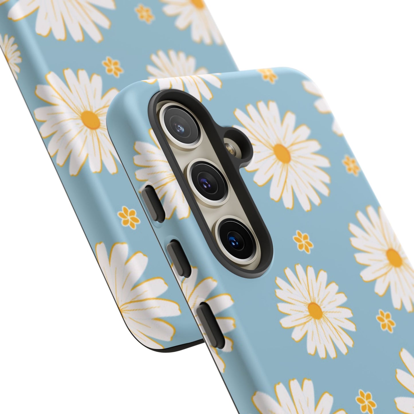 Bright Daisy Samsung Galaxy Case – Light Blue Background, Shockproof and Slim Design