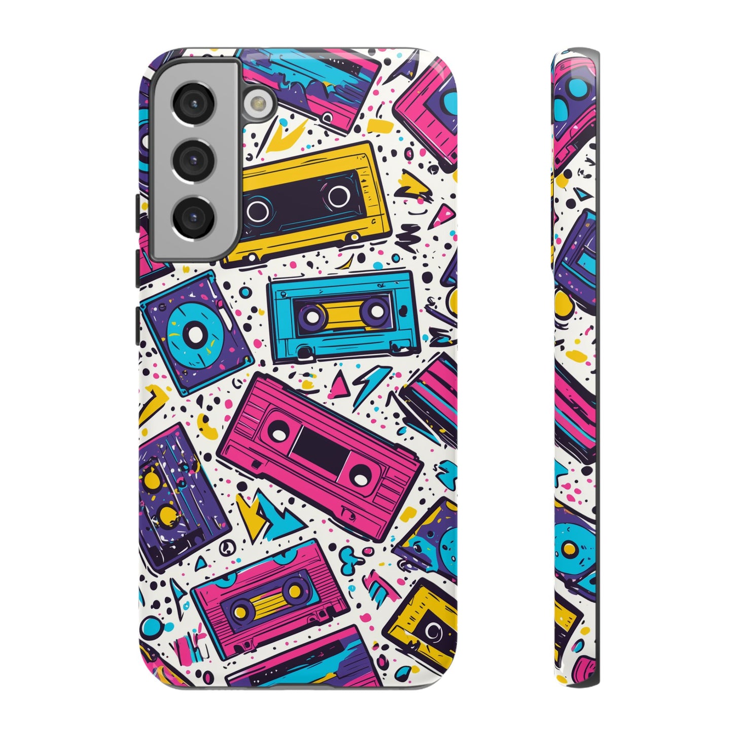 Retro Cassette Vibes Tough Samsung Galaxy  Case – Bold 80s Tape Design, Shockproof Protection