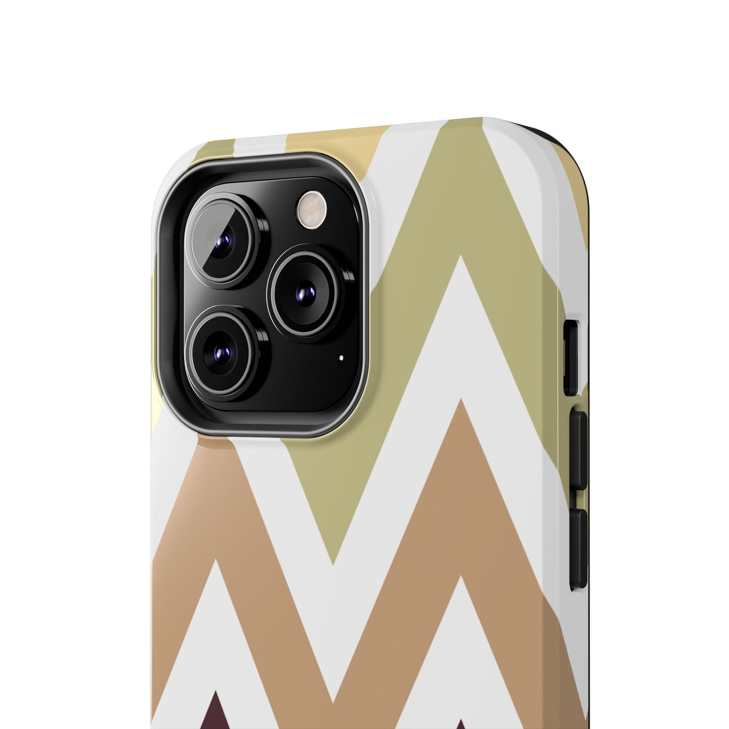 Earthy Chevron iPhone Case – Boho-Inspired Design with Dual-Layer Protection
