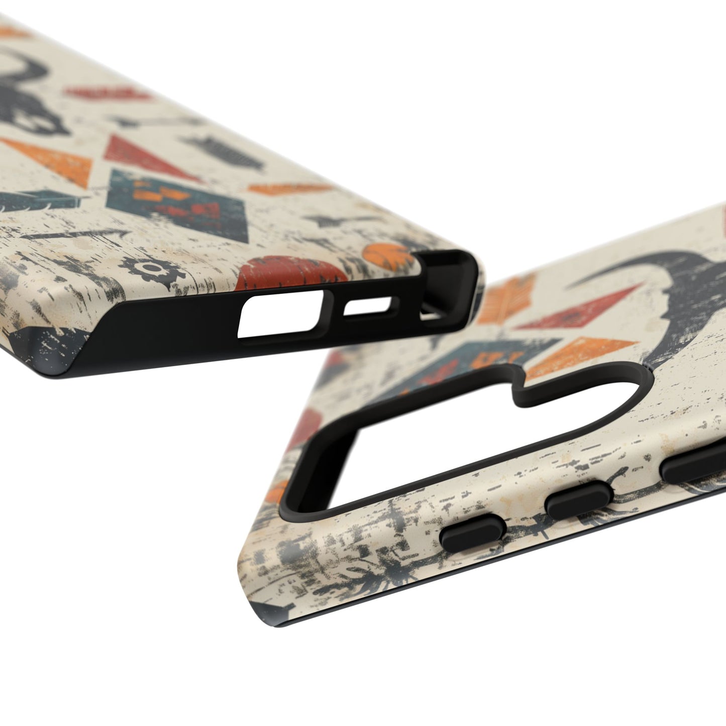 Tribal Bull Skull & Arrows Tough Samsung Galaxy Case – Rustic Western Design, Dual-Layer Protection