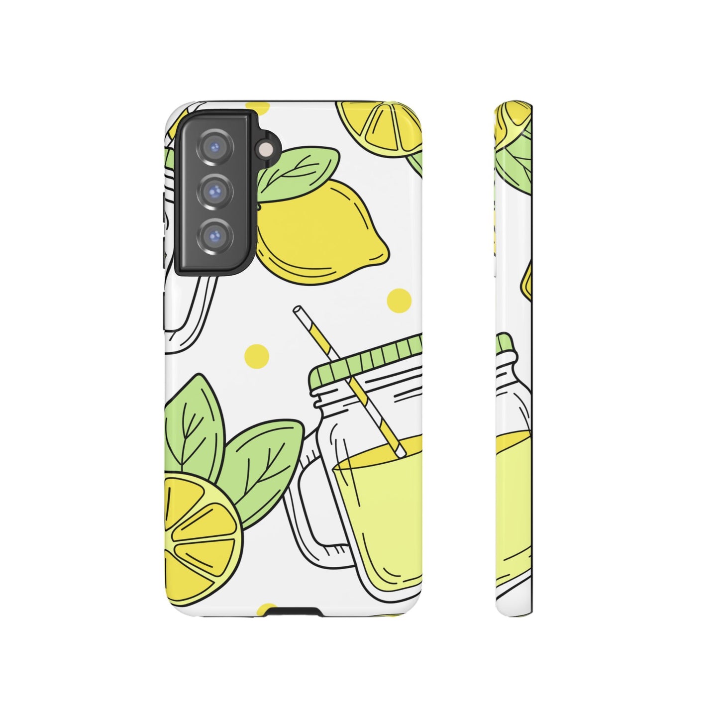 Lemonade Love Tough Samsung Galaxy Case – Fun Lemon Mason Jar Design, Dual-Layer Protection