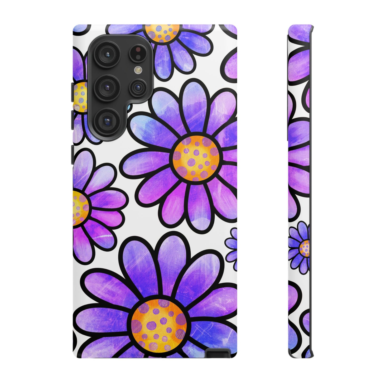 Purple Daisy Delight Samsung Galaxy Case – Slim Profile, Glossy Finish