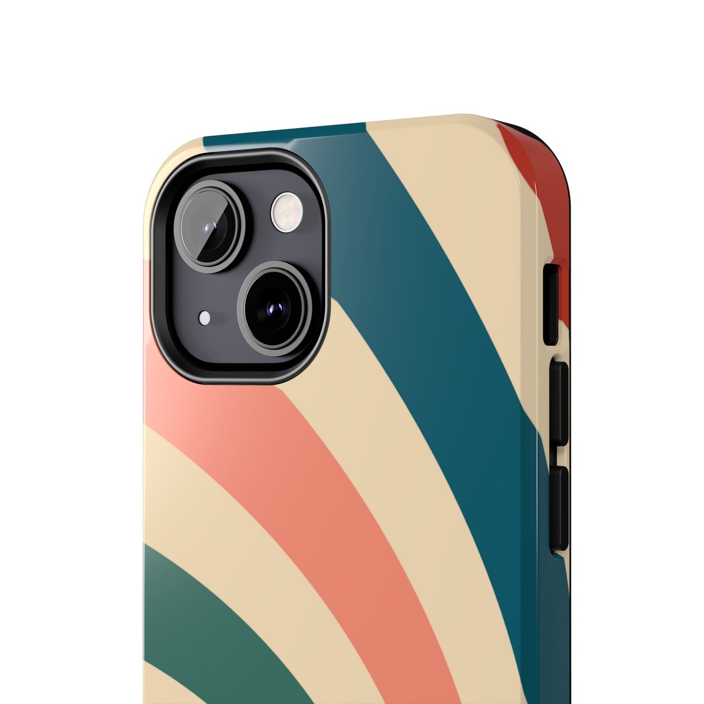 Retro Sunburst Swirl iPhone Case – Dual-Layer Protection with Bold 70s Vibes
