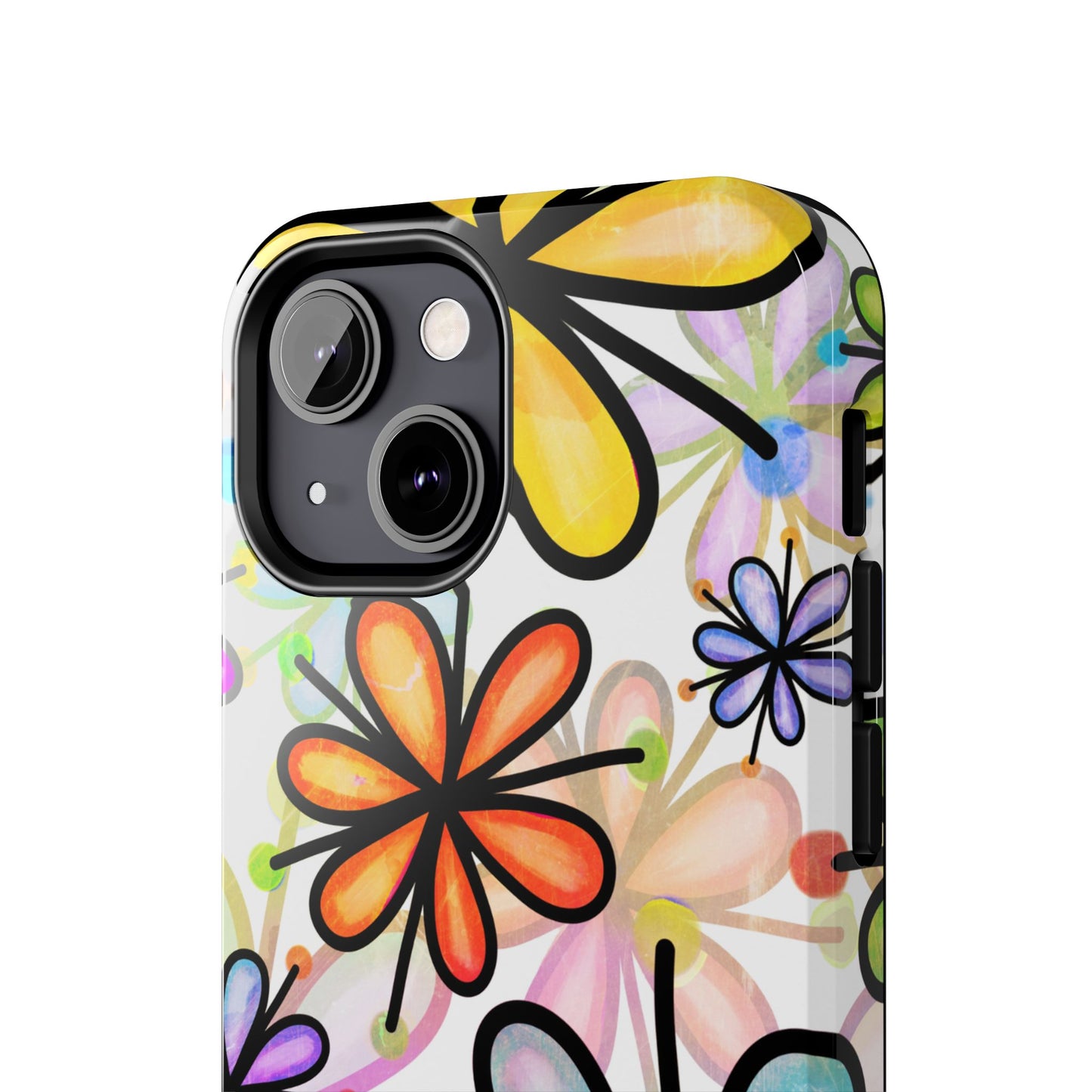 Retro Floral Pop iPhone Case – Ultra-Slim Design, High-Gloss Finish