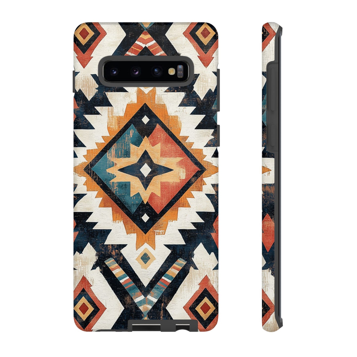 Vintage Southwestern Diamond Tough Samsung Galaxy Case – Rustic Tribal Design, Dual-Layer Protection