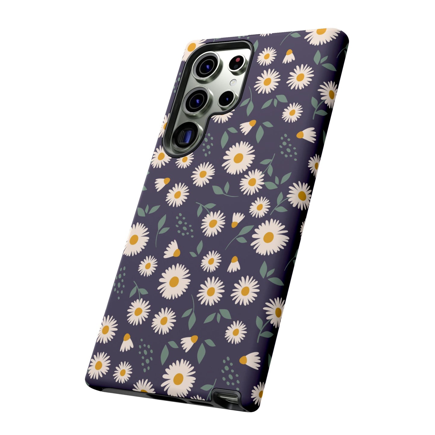 Midnight Daisy Samsung Galaxy Case – Dark Navy Floral Design, Slim and Protective