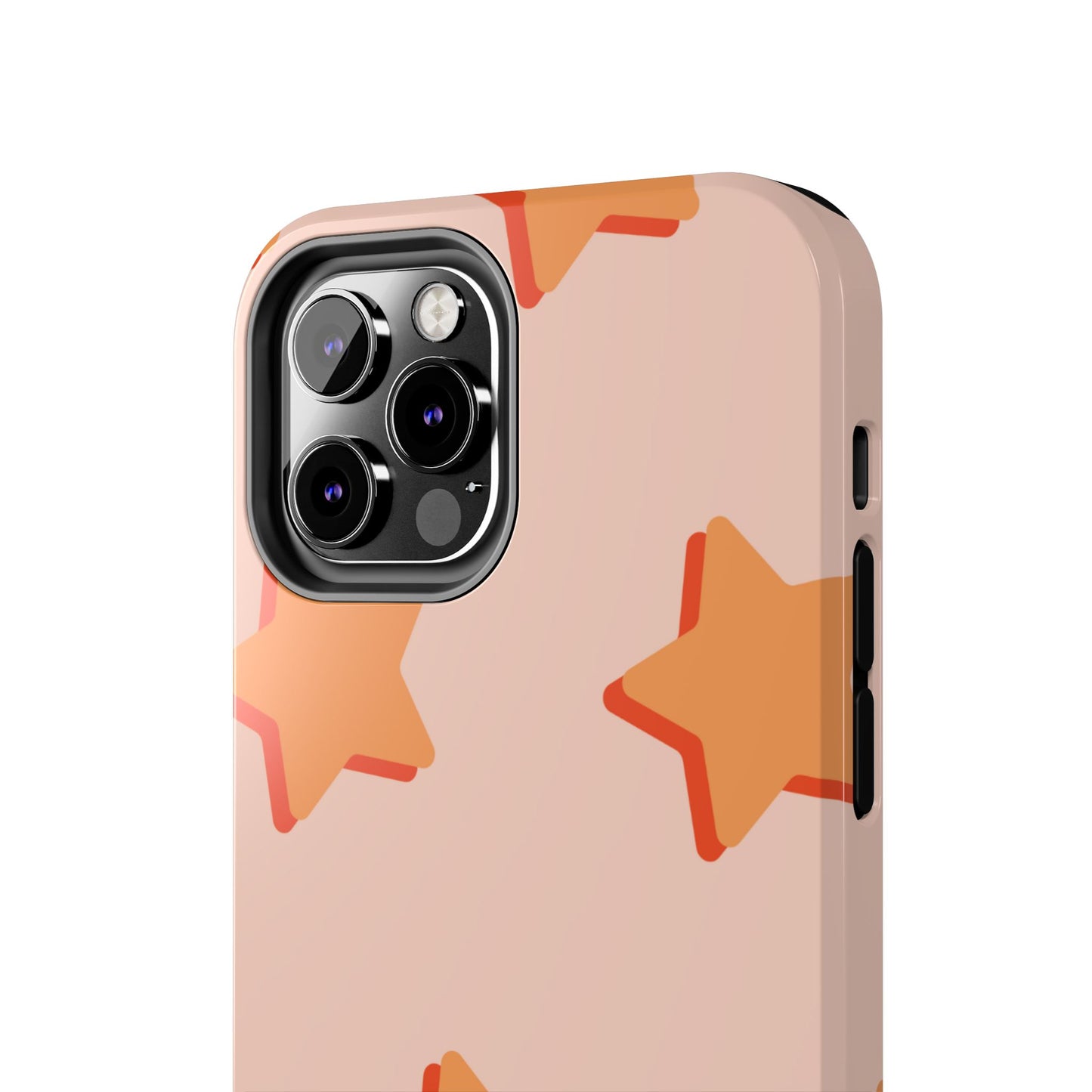 Retro Orange Stars iPhone Case – Shock-Resistant, Smooth Matte Finish, Dual-Layer Design
