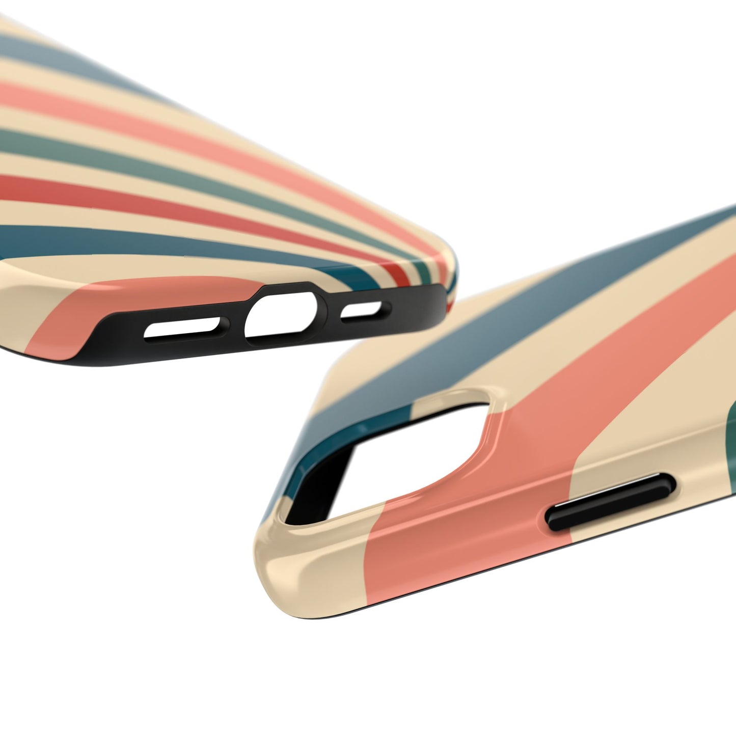 Retro Sunburst Swirl iPhone Case – Dual-Layer Protection with Bold 70s Vibes