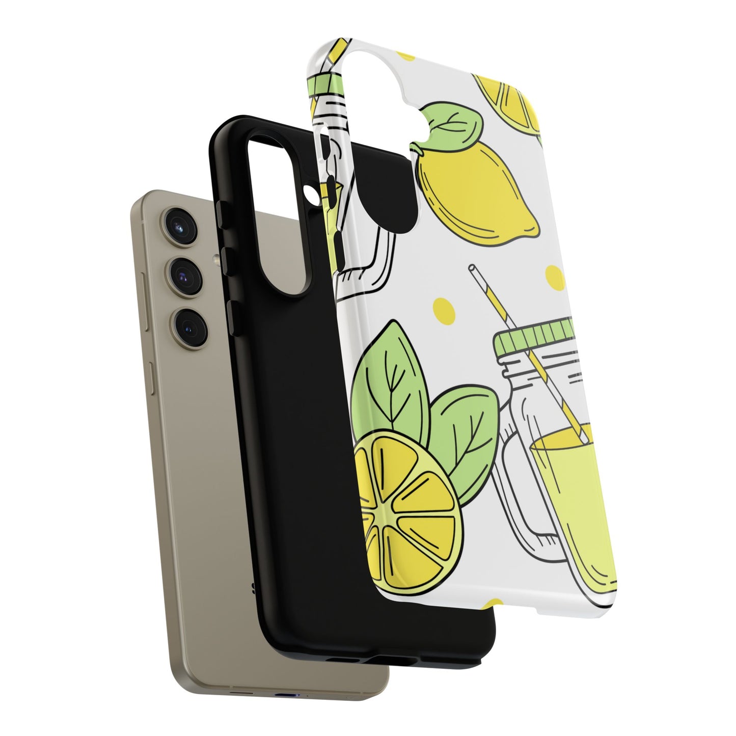 Lemonade Love Tough Samsung Galaxy Case – Fun Lemon Mason Jar Design, Dual-Layer Protection