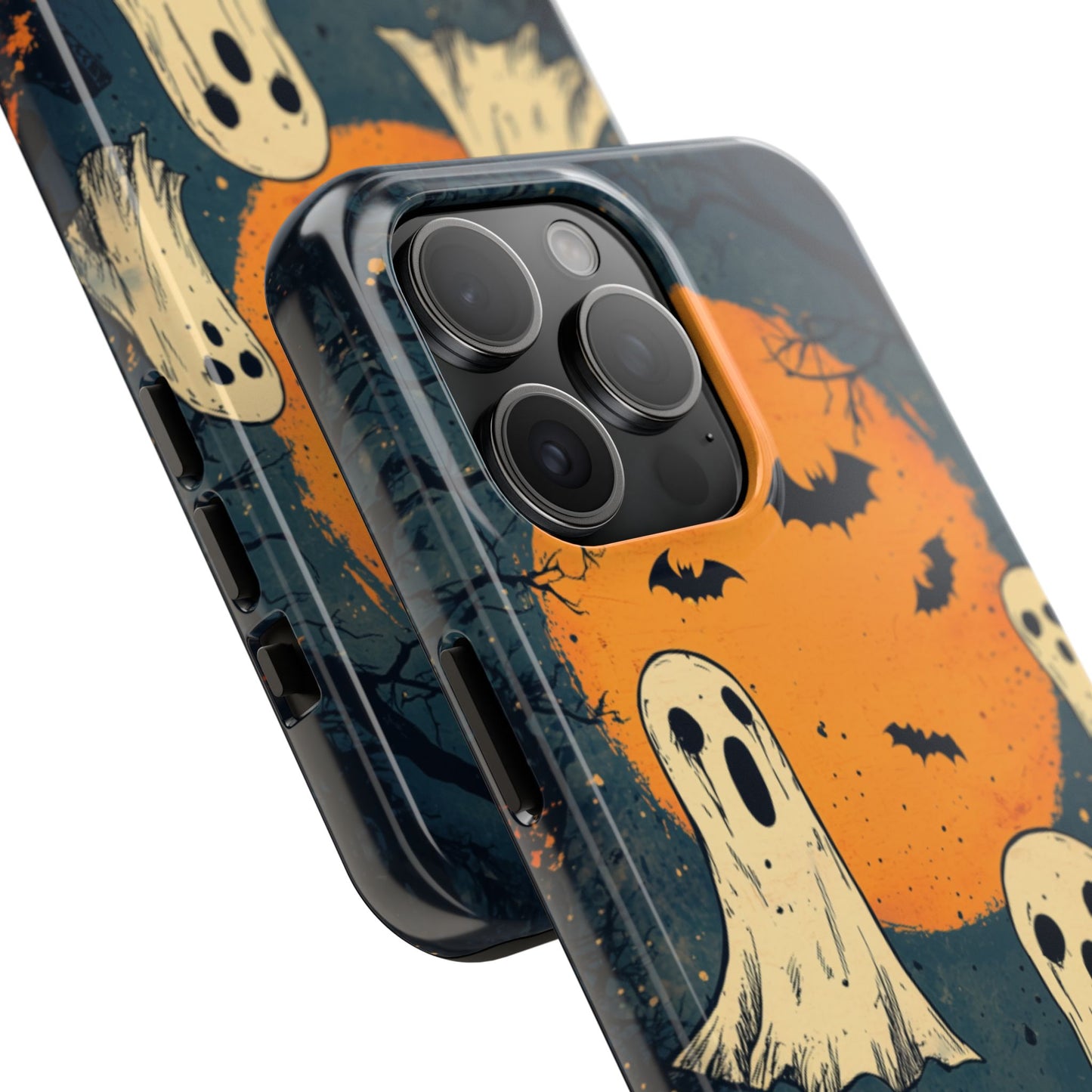 Haunted Ghosts & Full Moon iPhone Case – Spooky Halloween Design