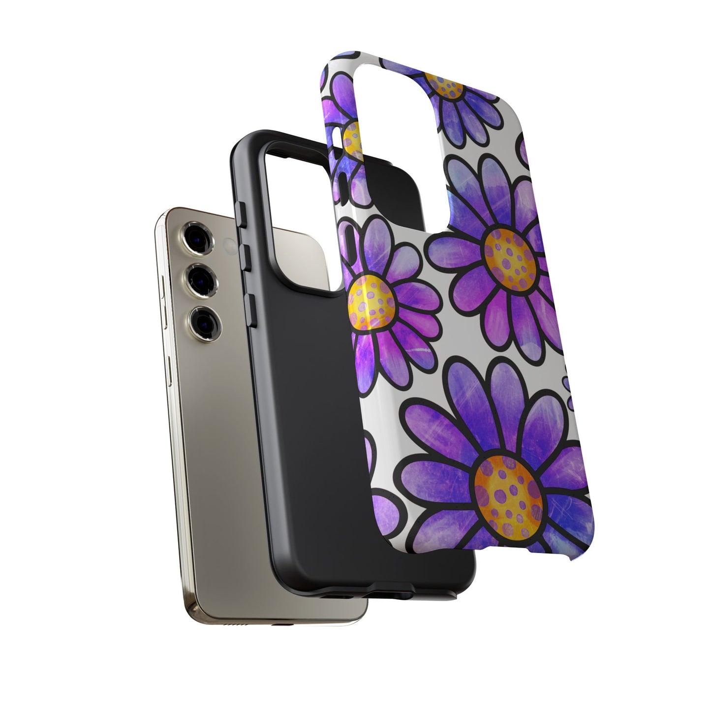 Purple Daisy Delight Samsung Galaxy Case – Slim Profile, Glossy Finish