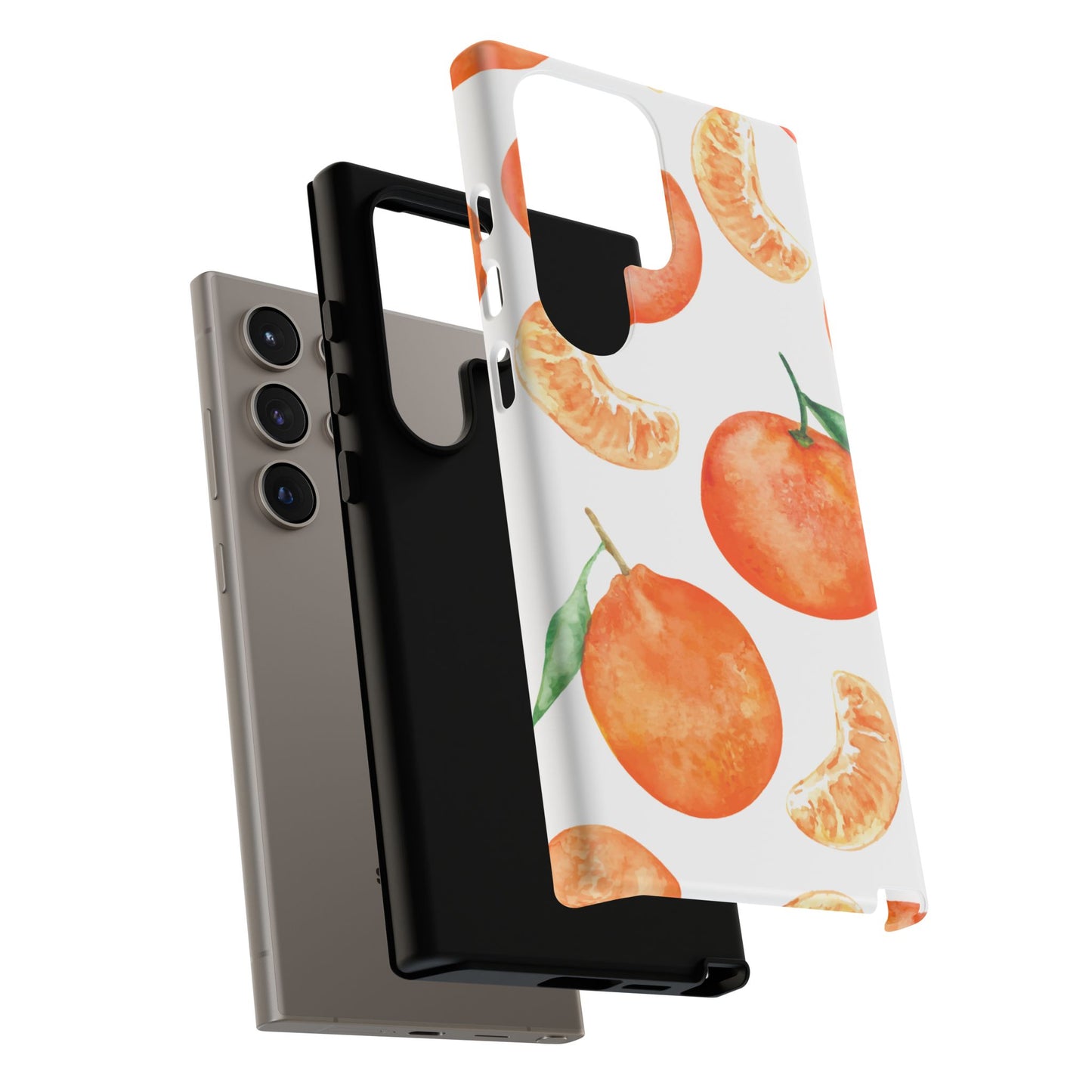 Tangerine Dreams Tough Samsung Galaxy Case – Watercolor Orange Design, Shockproof Dual Protection