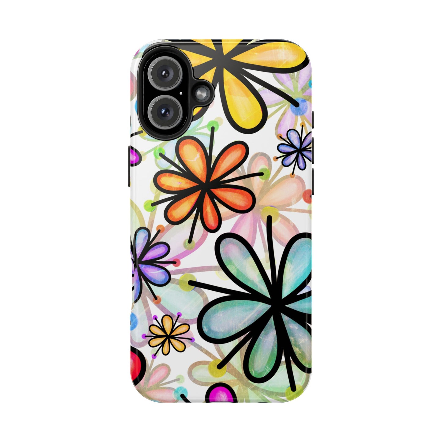 Retro Floral Pop iPhone Case – Ultra-Slim Design, High-Gloss Finish