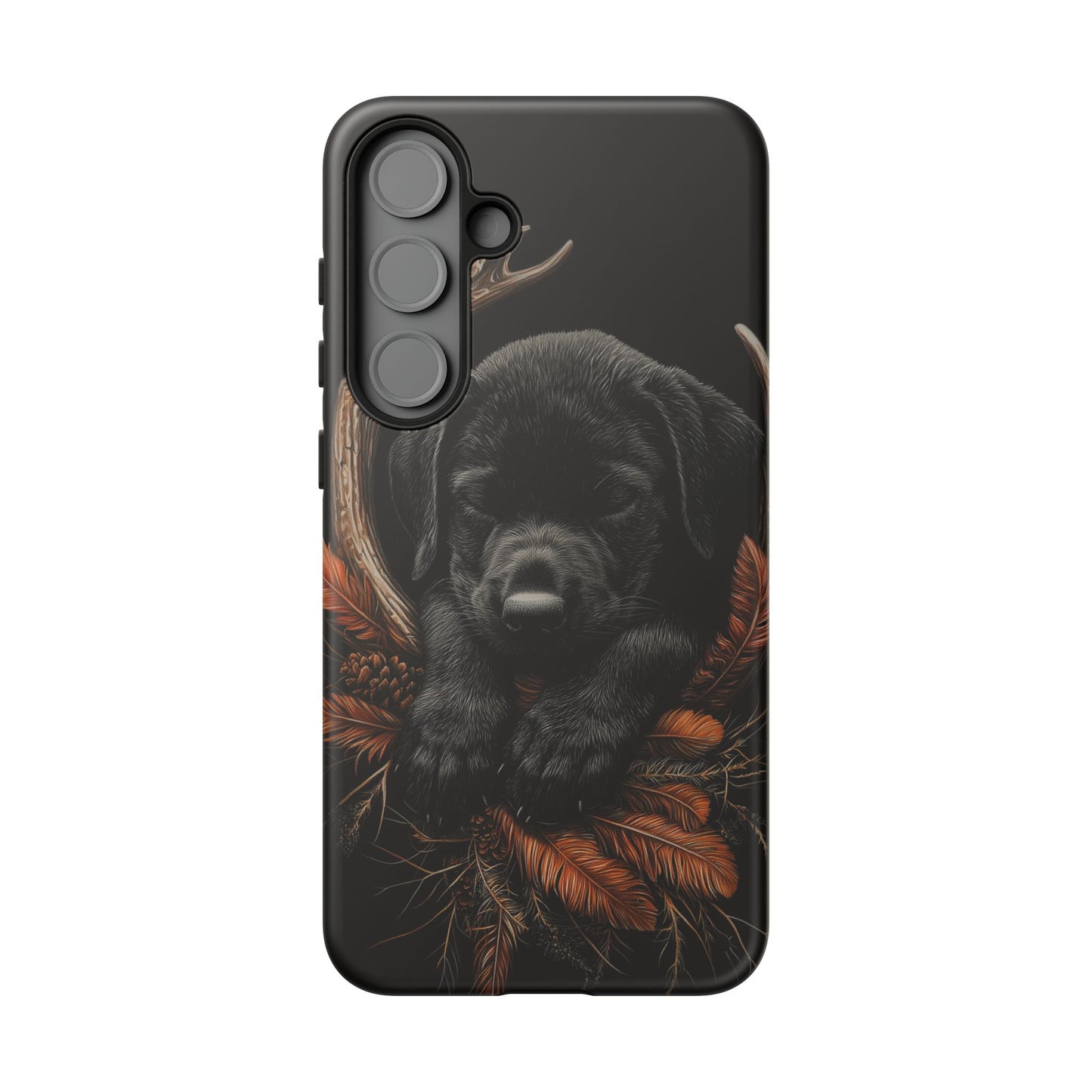 Charming Black Labrador Puppy on Feathers Samsung Galaxy Case