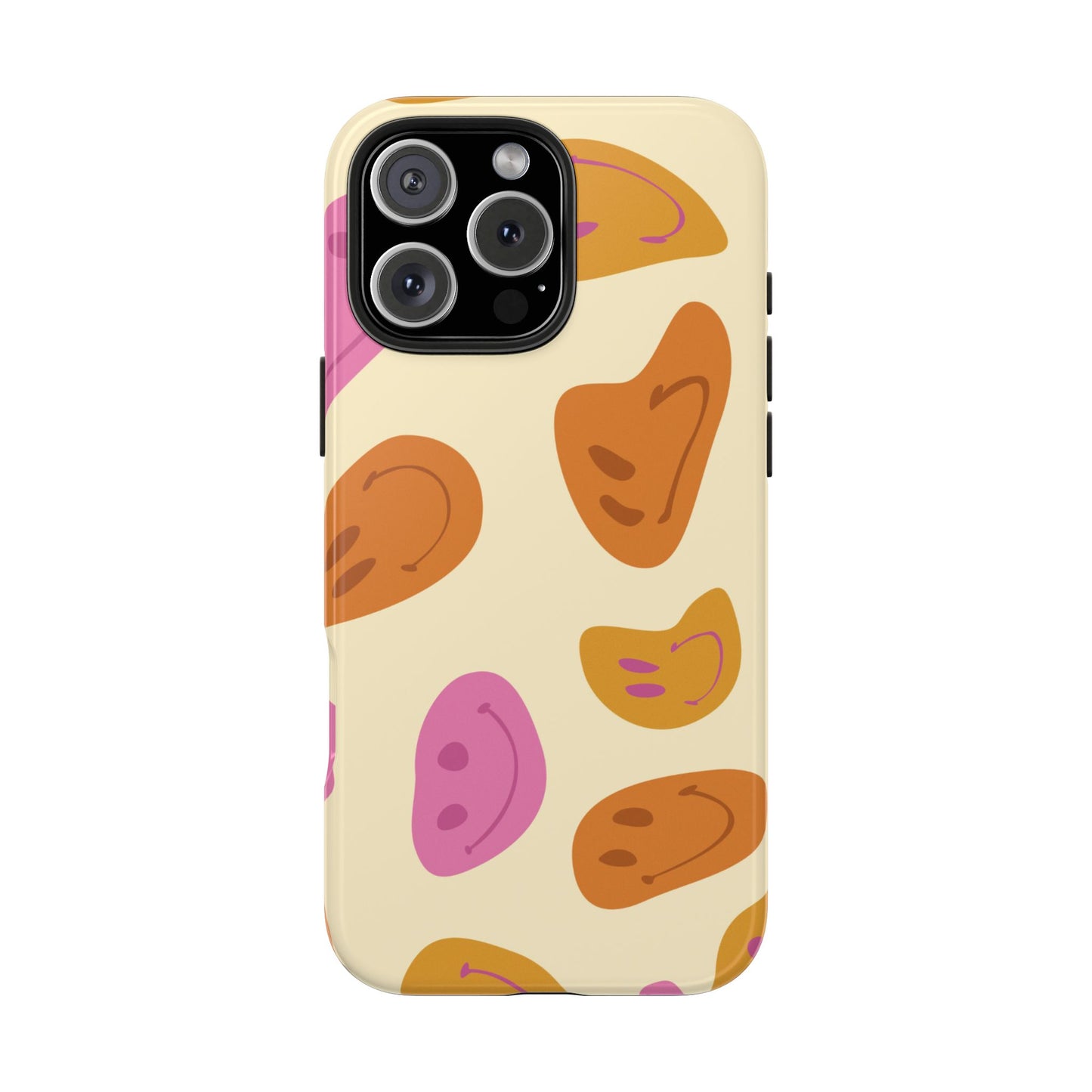 Retro Smiley Faces iPhone Case – Shockproof, Matte Finish, Dual-Layer Protection