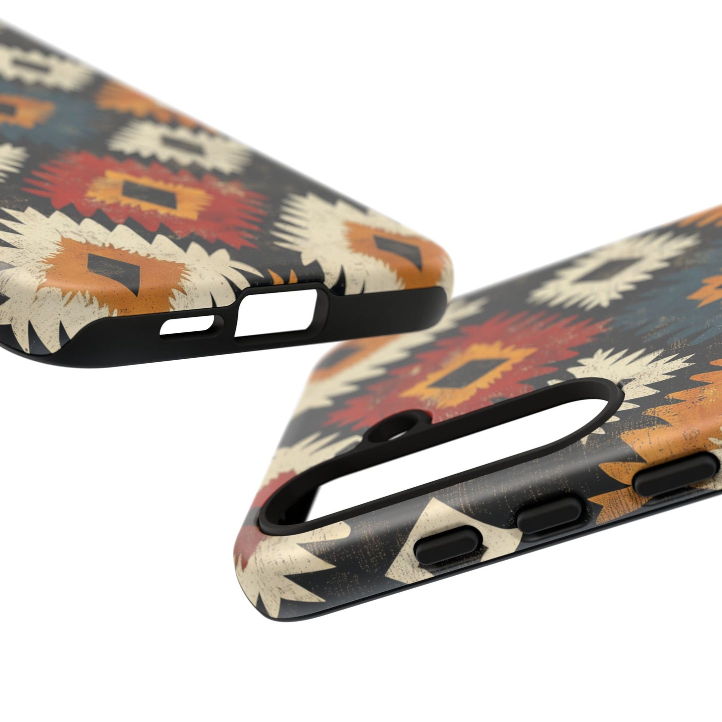 Rustic Tribal Sunburst Tough Samsung Galaxy  Case – Vibrant Geometric Design, Dual-Layer Protection