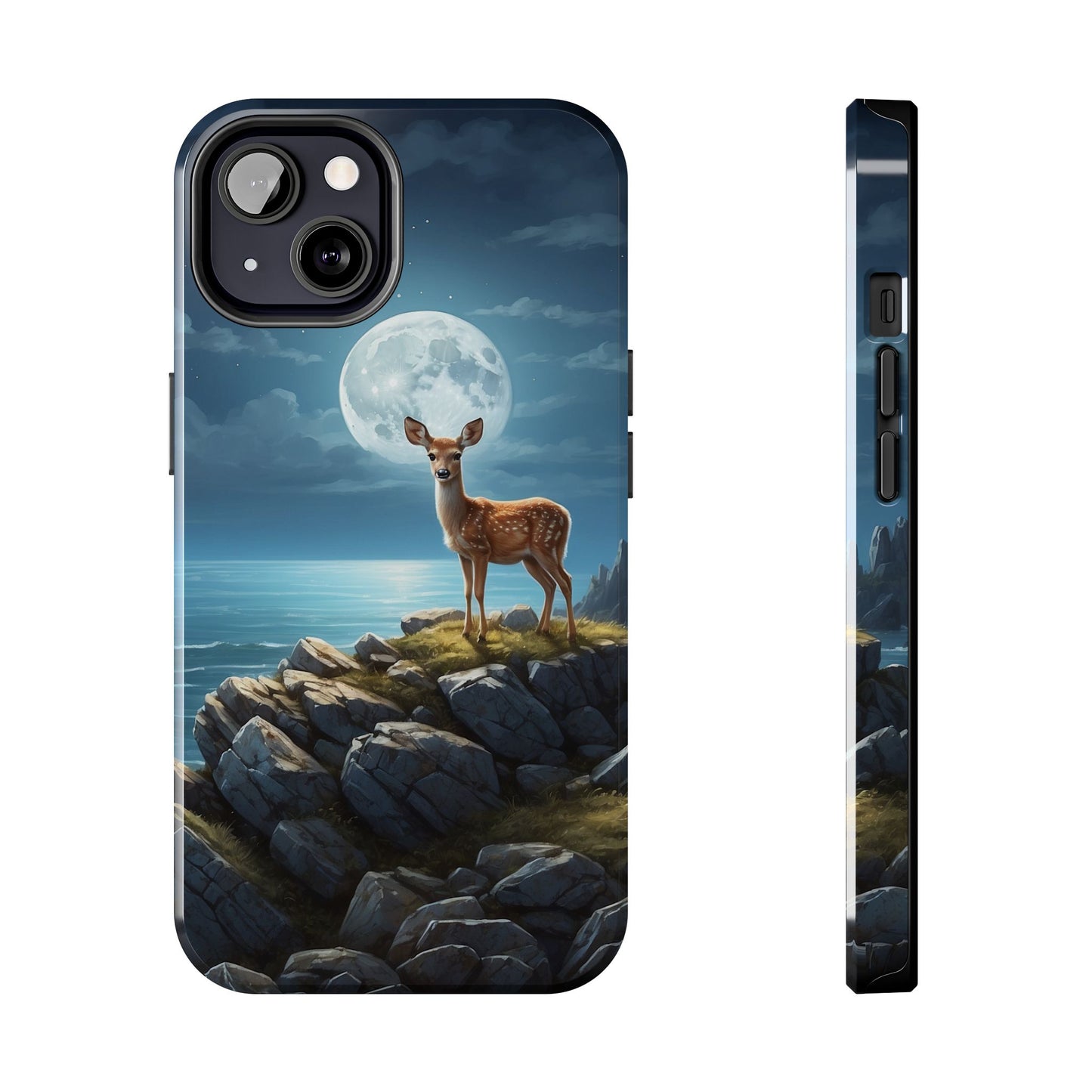 Enchanted Fawn Under the Moonlit Sky iPhone Case